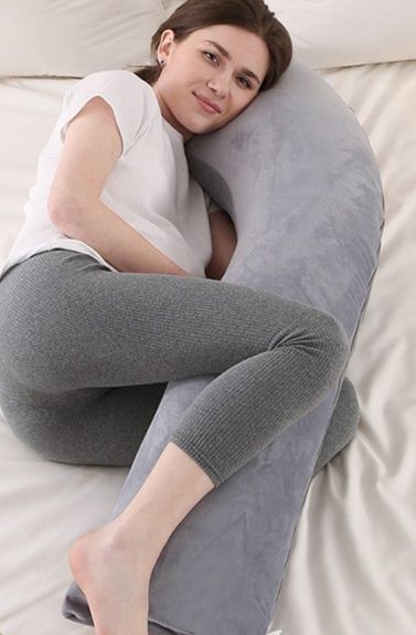 妊婦向け授乳クッション兼用抱き枕J字型大判