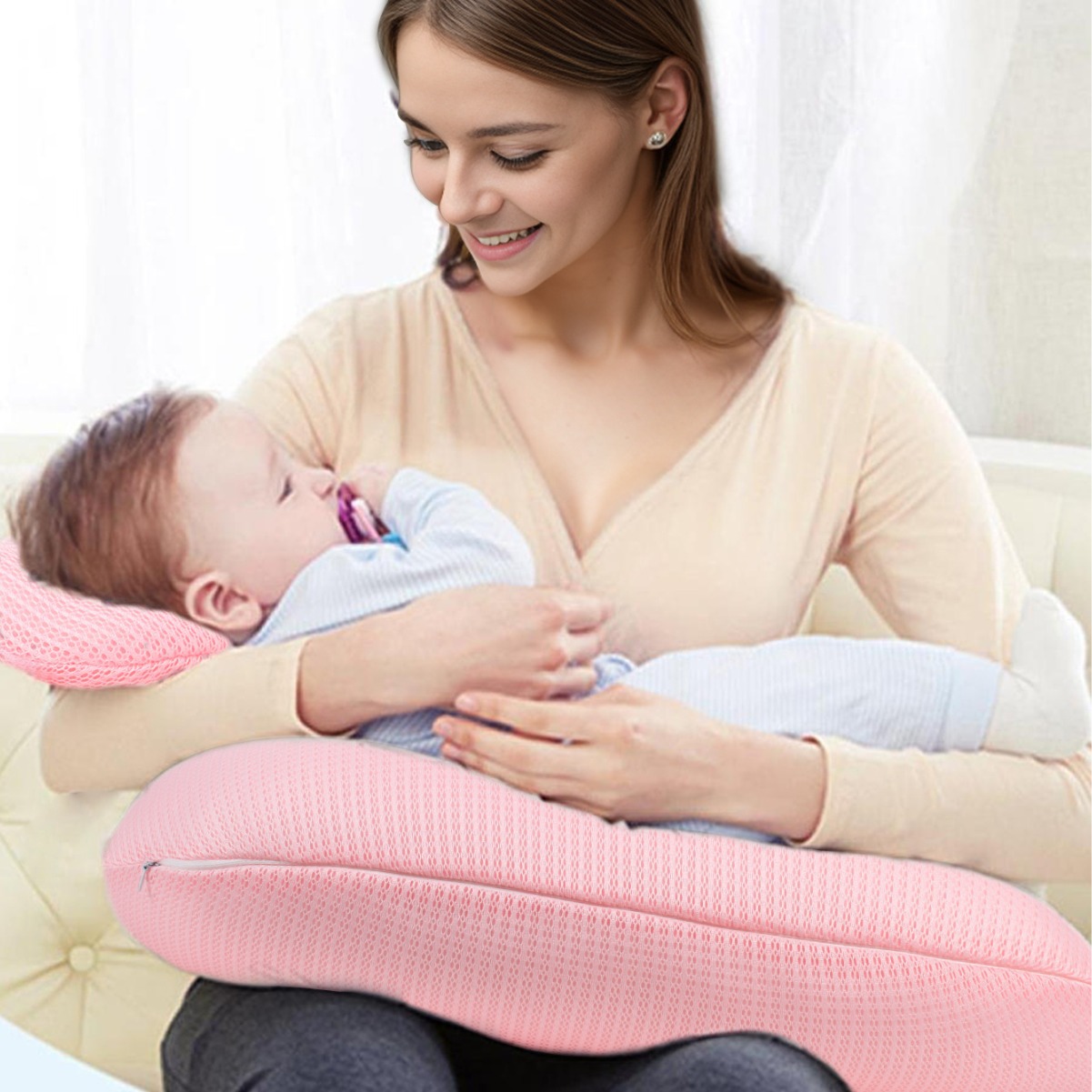 授乳クッション しっかり支える硬質綿使用腰巻き型授乳枕