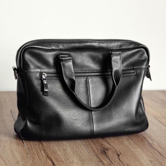 メンズトートバッグ 本革レザー二層式ビジネストートバッグ