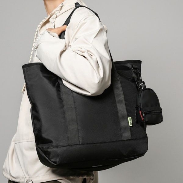 メンズトートバッグ 大容量多機能ナイロン二層式トートバッグ