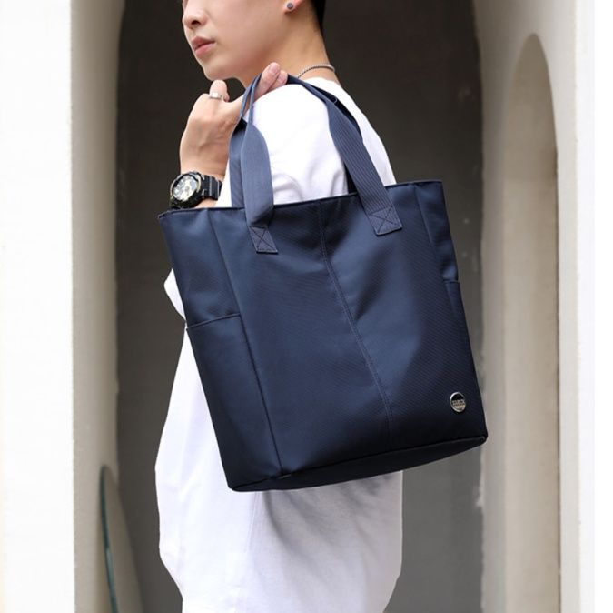 メンズトートバッグ シンプルデザイン縦型大容量メンズトートバッグ