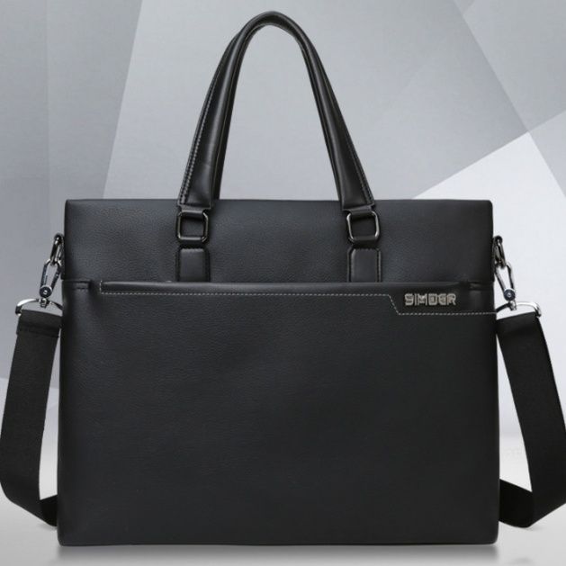 メンズトートバッグ 二層式収納付き二通り持ち手ビジネストート