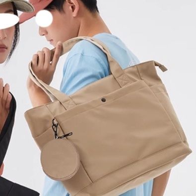 メンズトートバッグ 丸型ポーチ付き大容量トートバッグ