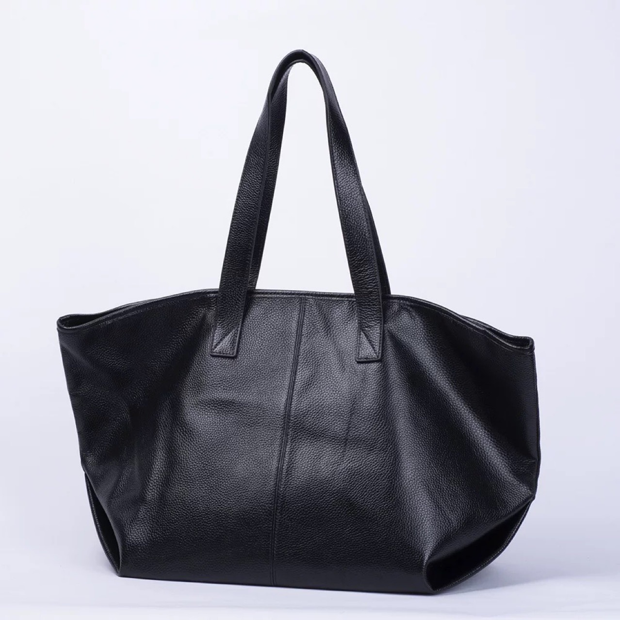 メンズトートバッグ 本革仕立て大容量横長トートバッグ