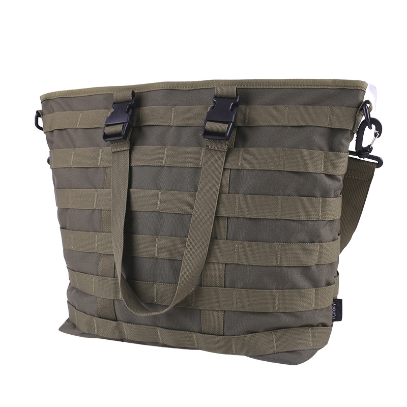 メンズトートバッグ タクティカル編み込みデザイン大容量トートバッグ