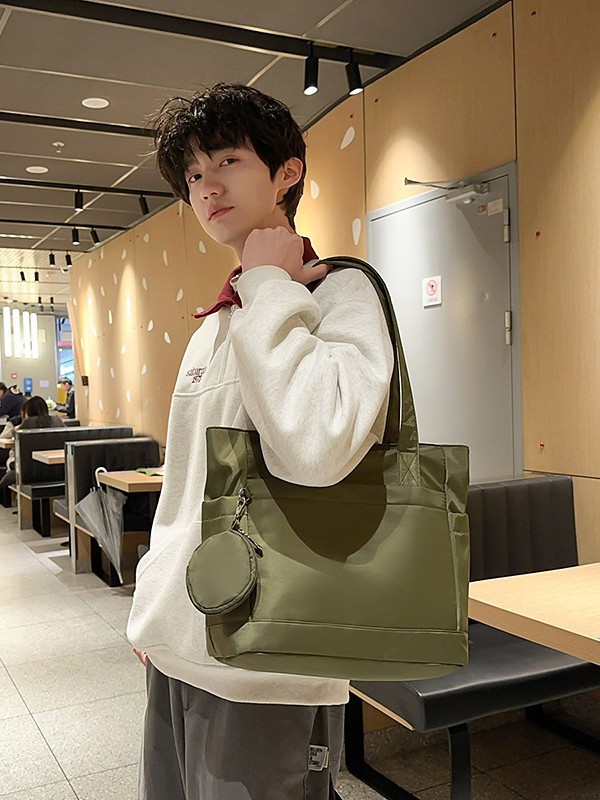 メンズトートバッグ 多機能ポケット付き大容量メンズトートバッグ