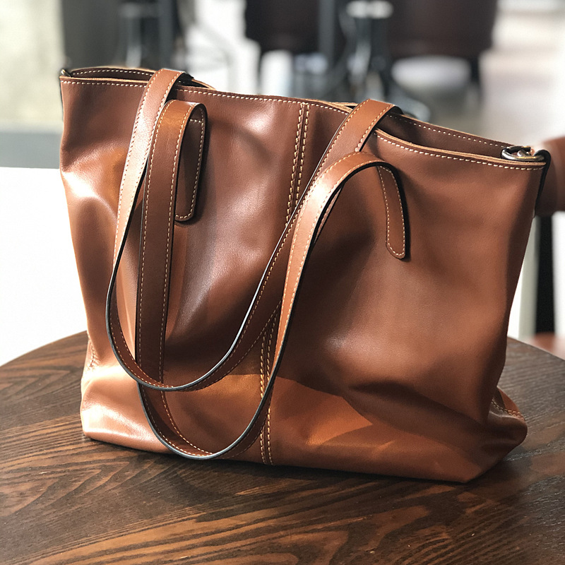 メンズトートバッグ 本革仕立てビジネストートバッグ