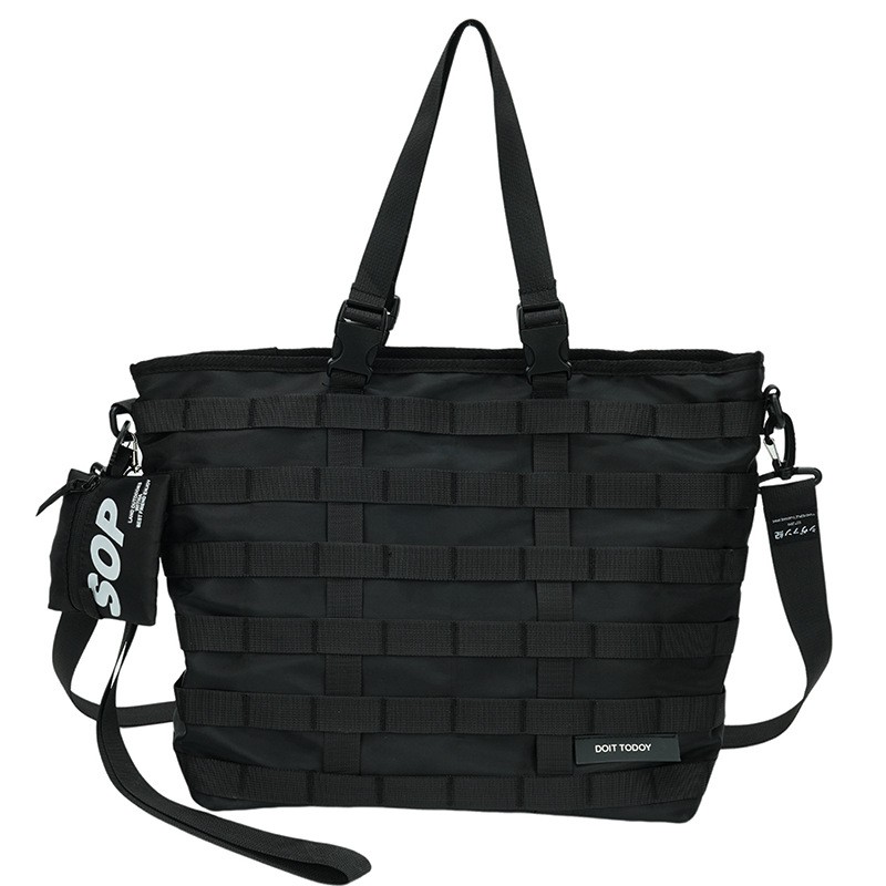 メンズトートバッグ タクティカル編み込みデザイン多機能トート鞄