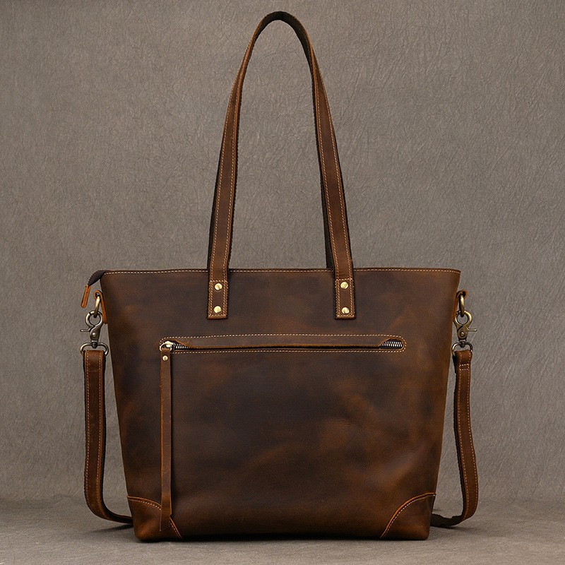 メンズトートバッグ 本革二層式縦型メンズトートバッグ