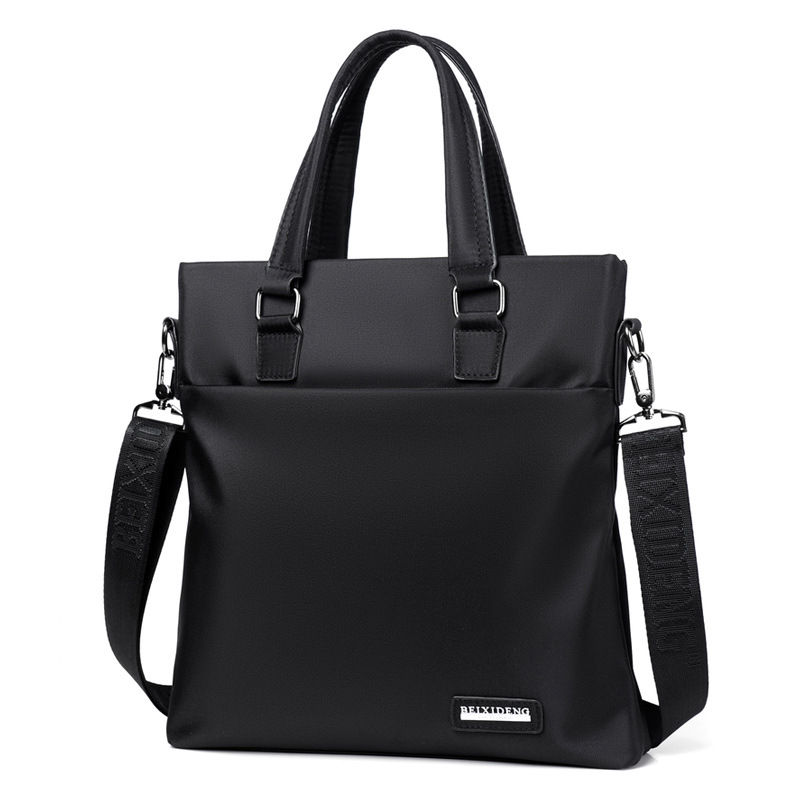 メンズトートバッグ 軽量ナイロン素材二層式縦型多機能鞄