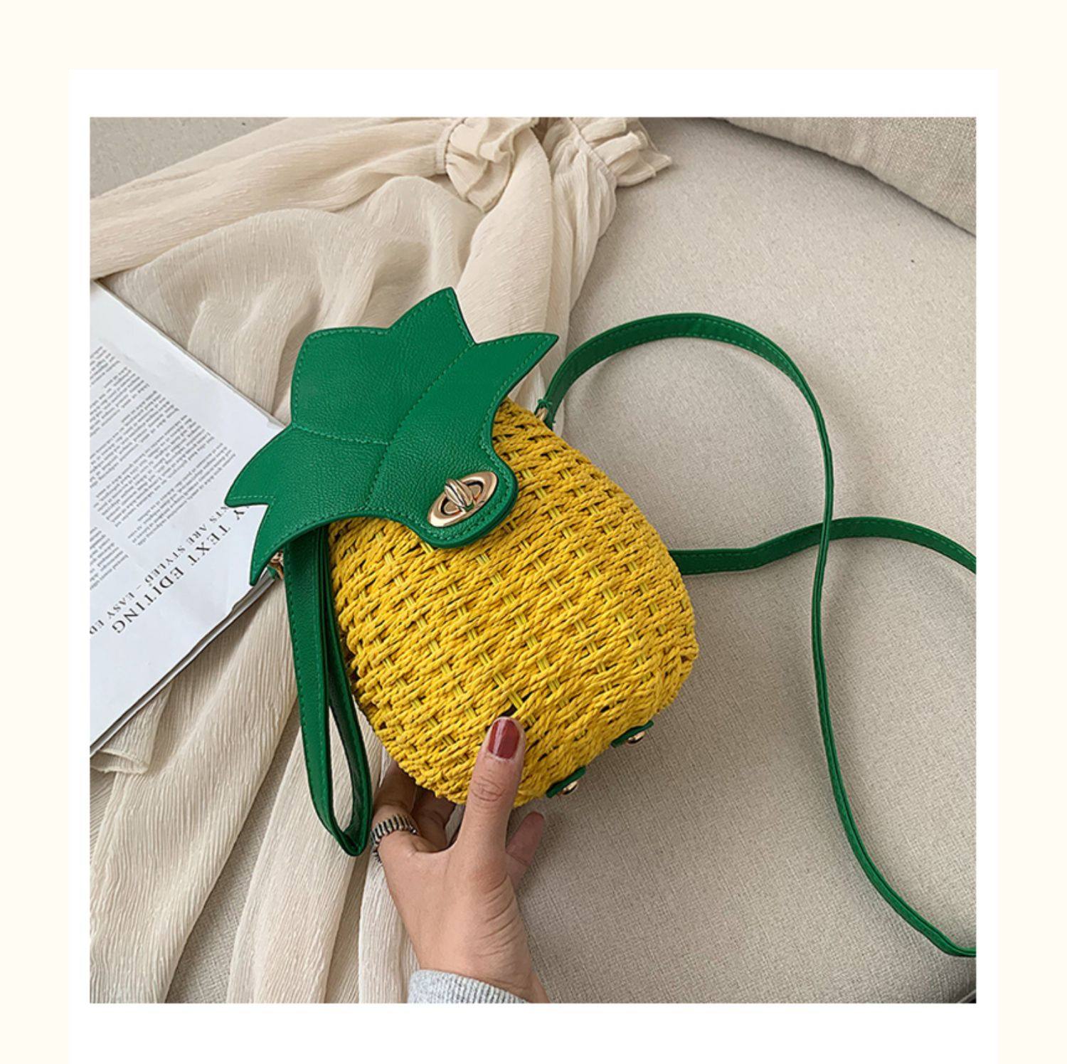 カゴバッグ パイナップル型立体デザインカゴバッグ