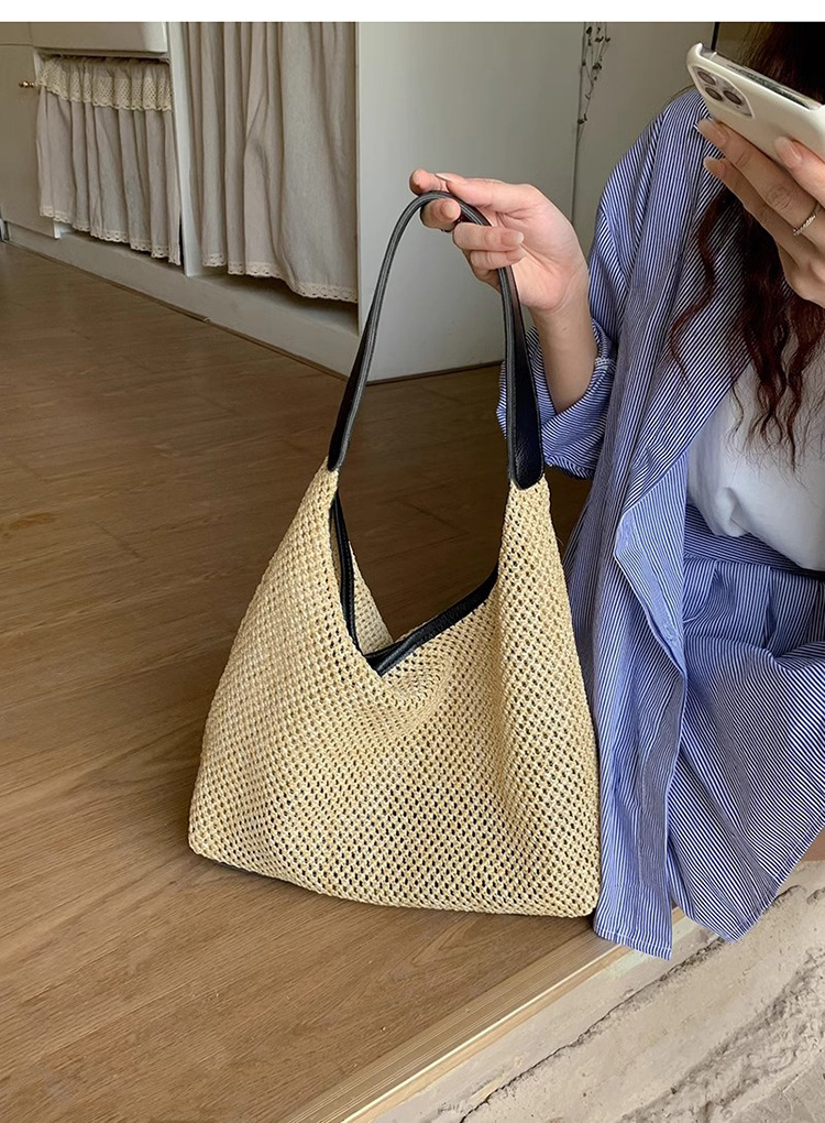 カゴバッグ メッシュ編み夏風ショルダートート