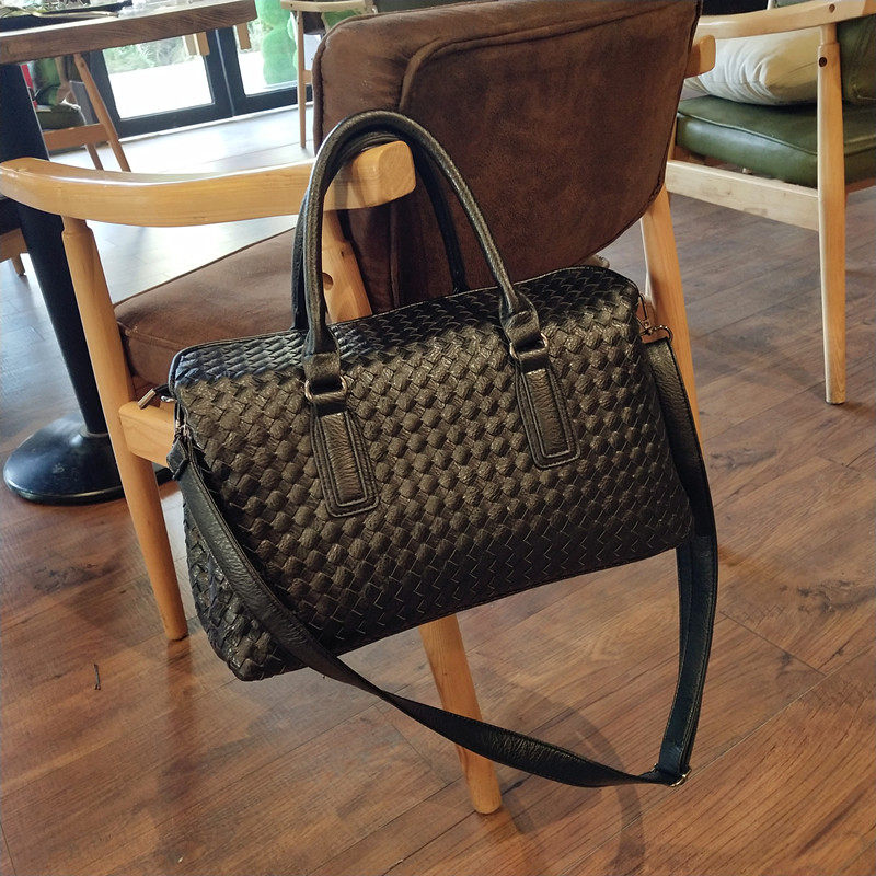 カゴバッグ 職人技が光る編み込みハンドバッグ型カゴバッグ