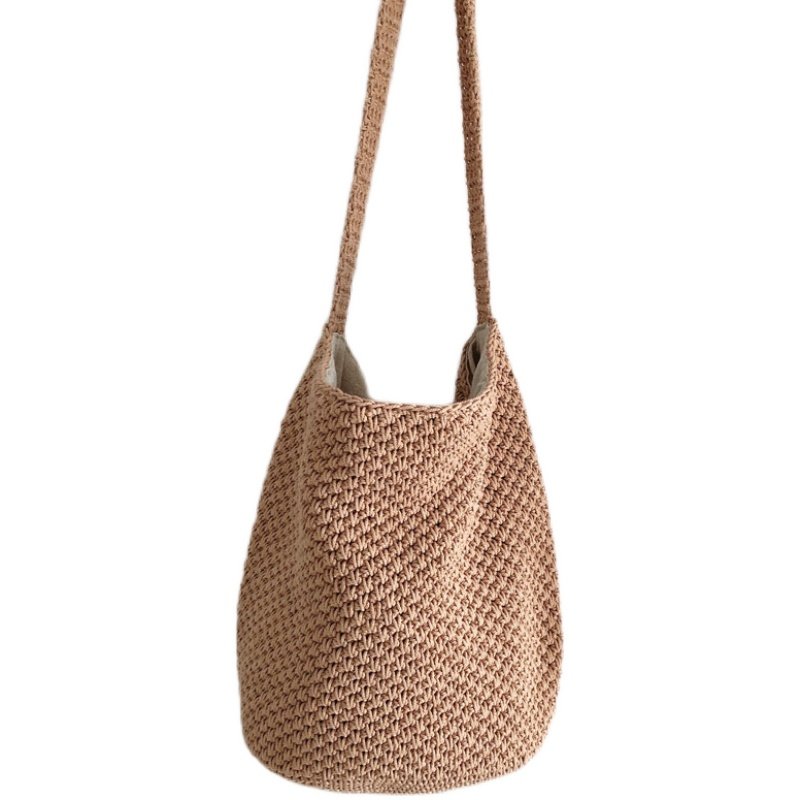 カゴバッグ スカーフ付き編み込みショルダーカゴバッグ