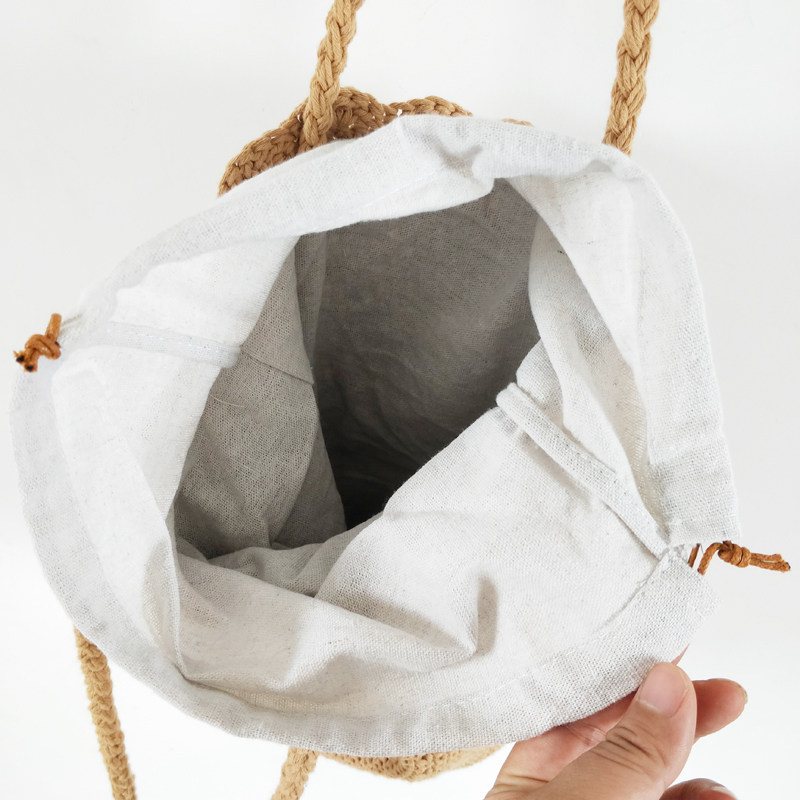 手編み風円筒型ショルダーカゴバッグ