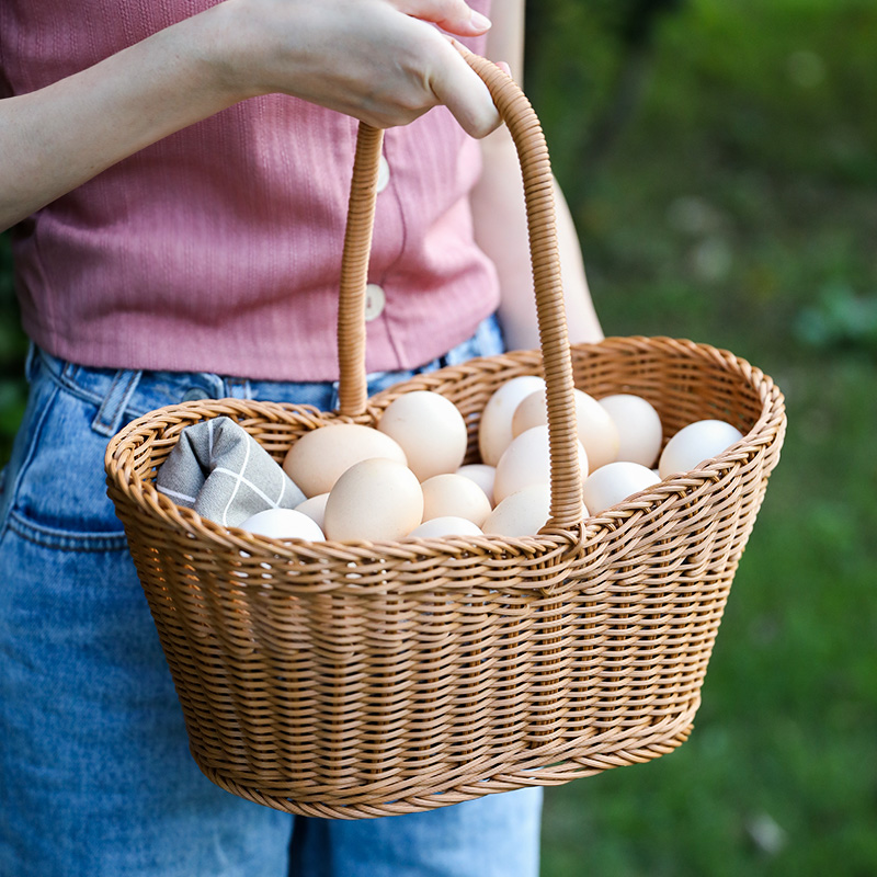 カゴバッグ 天然素材編み込みハンドバッグ型カゴバッグ