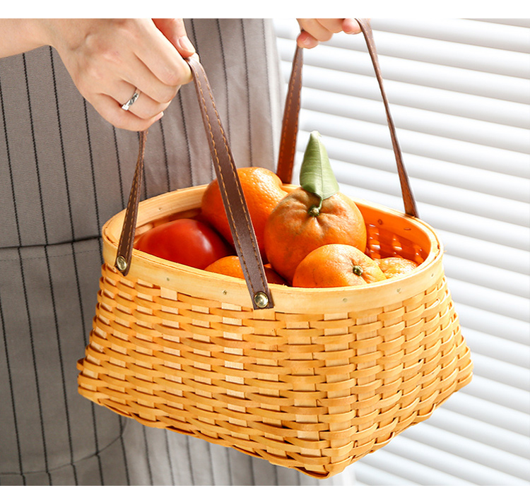 カゴバッグ 天然素材編み込み収納ハンドバッグ