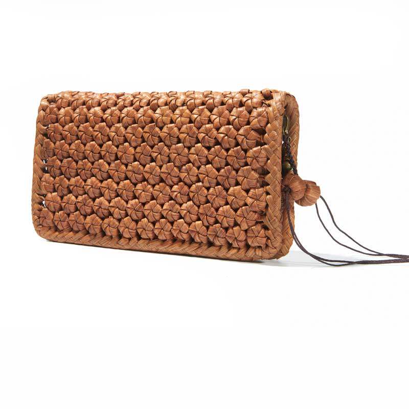 カゴバッグ 立体花編み手提げクラッチバッグ