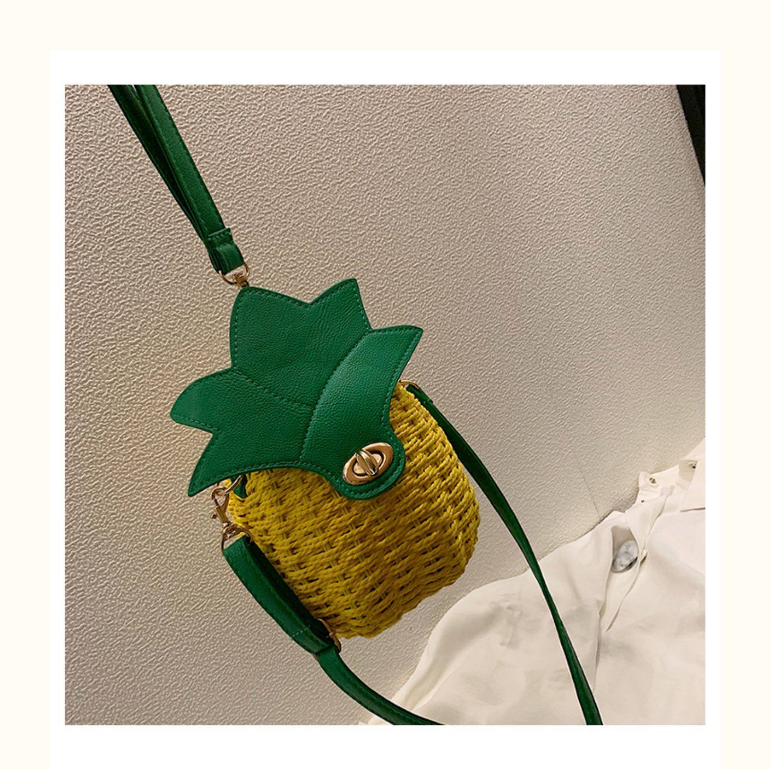 カゴバッグ パイナップル型立体デザインカゴバッグ