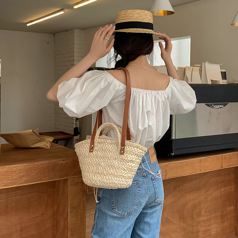 カゴバッグ 編み込み手提げカゴバッグ ショルダー付き二通り仕様