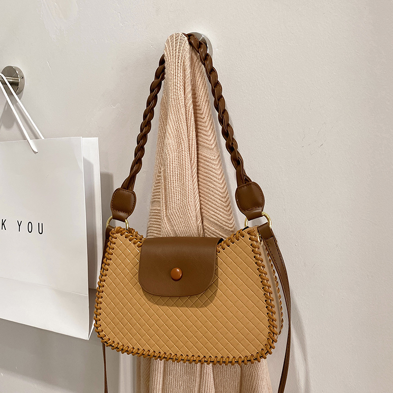 カゴバッグ 編み込みハンドル付き二重使いカゴバッグ