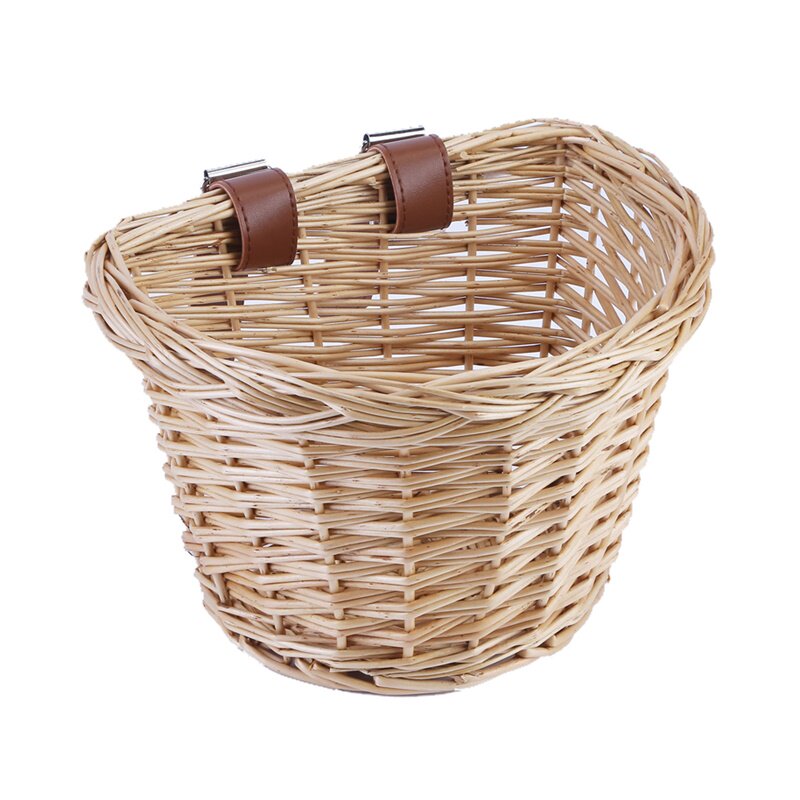 カゴバッグ ベルト留め具付き台形編み込みカゴバッグ