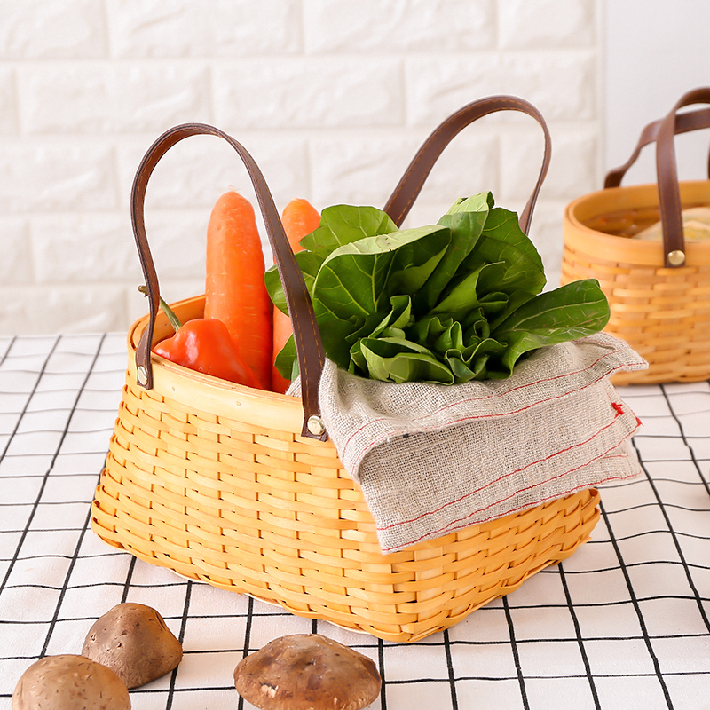 カゴバッグ 天然素材編み込み収納ハンドバッグ