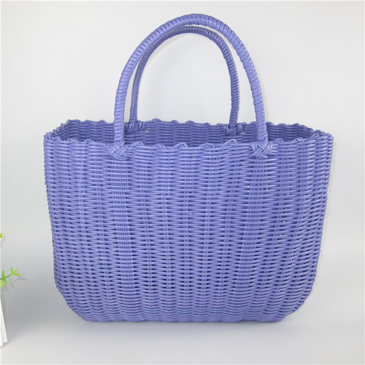 カゴバッグ 手編み風ラタン調カゴバッグ