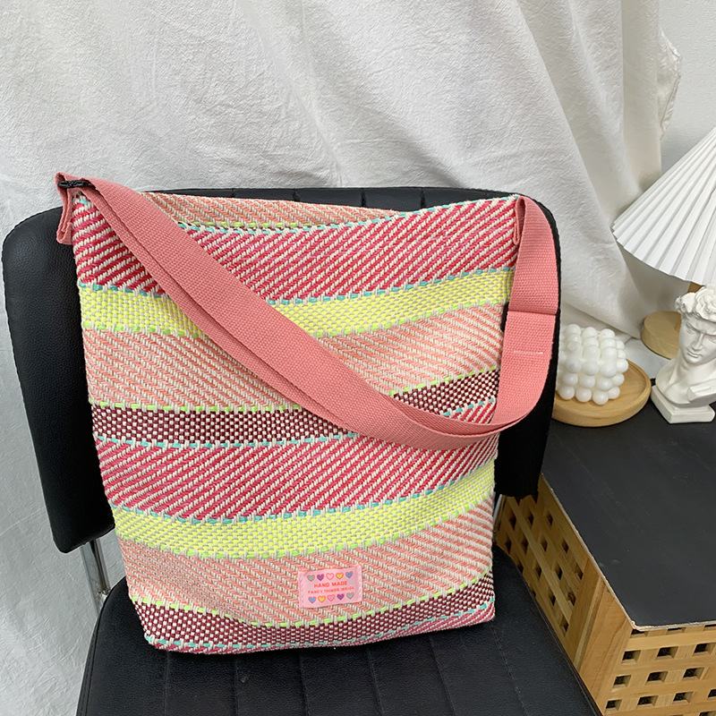 カゴバッグ パステルパッチワークショルダー