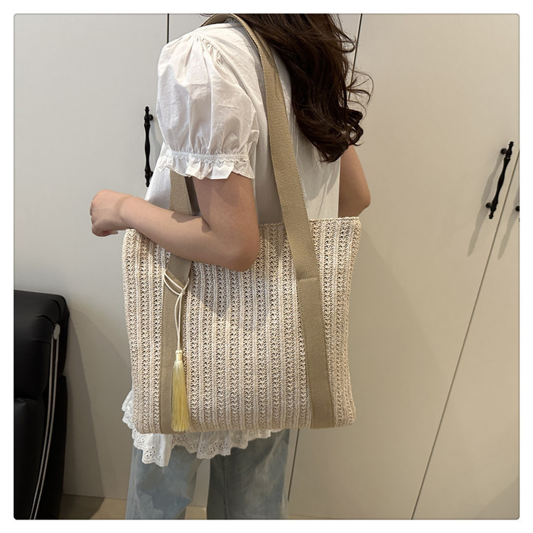 カゴバッグ 凛然編み目のトートカゴバッグ
