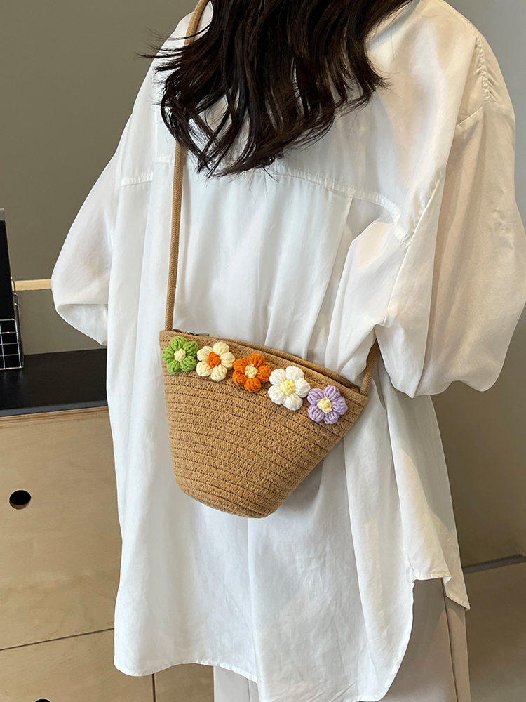 カゴバッグ 小花かごミニショルダーバッグ