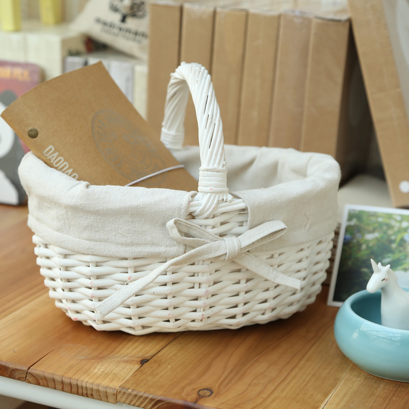 カゴバッグ 天然素材編み込みリボン付きハンドバッグ型かごバッグ