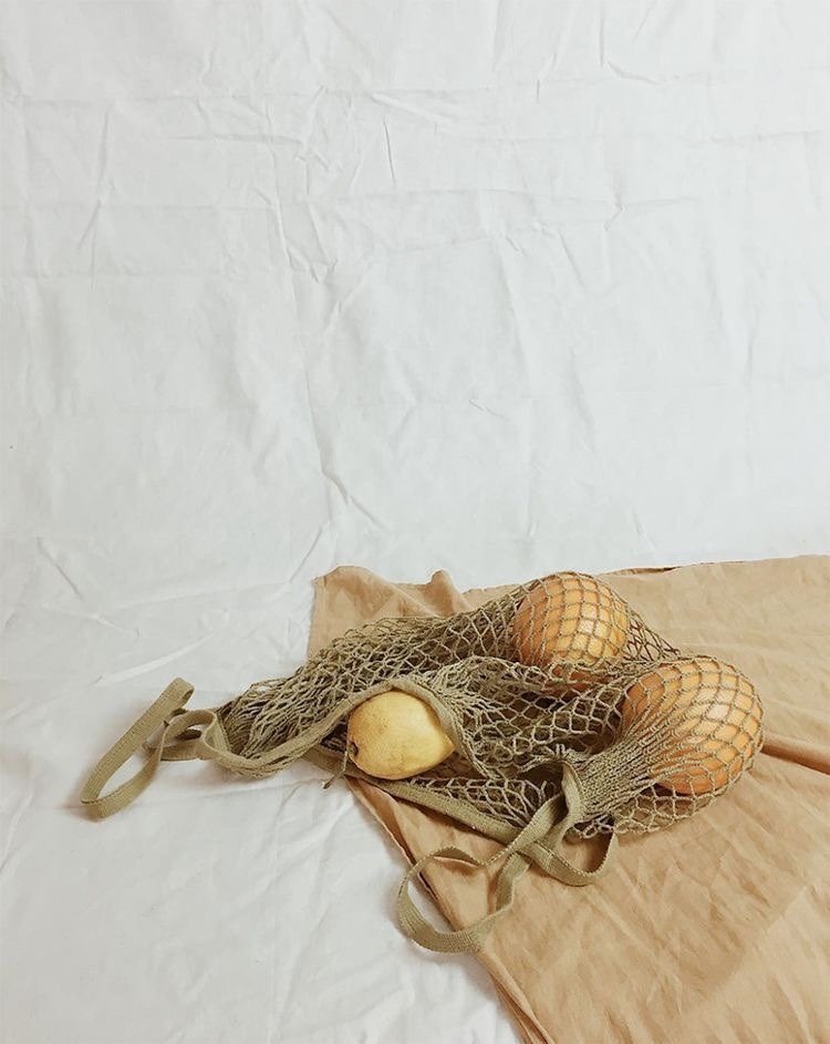 網目編みメッシュショルダーカゴバッグ