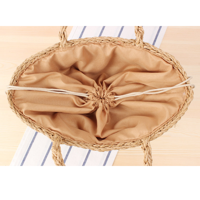 カゴバッグ 手編み丸底バケツ型ショルダーかごバッグ