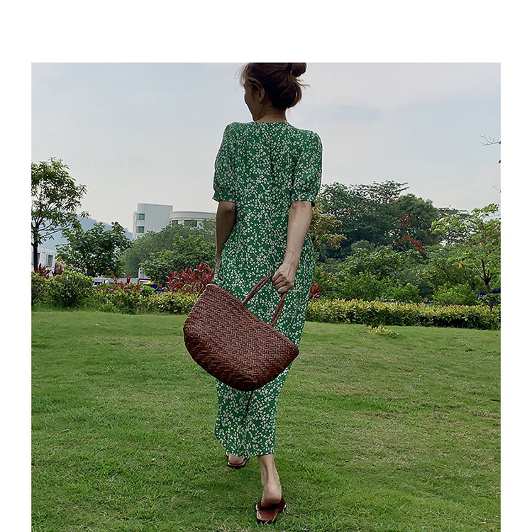 カゴバッグ ヘリンボーン編み丸型カゴバッグトート