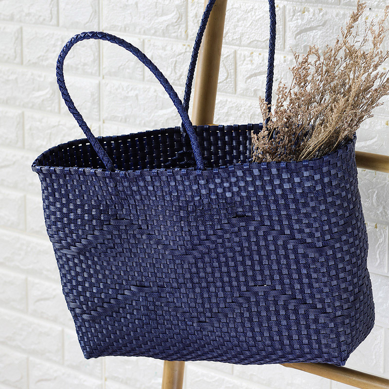 カゴバッグ シンプル編み込み大容量カゴバッグ