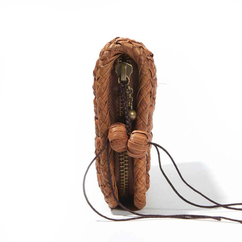 カゴバッグ 立体花編み手提げクラッチバッグ