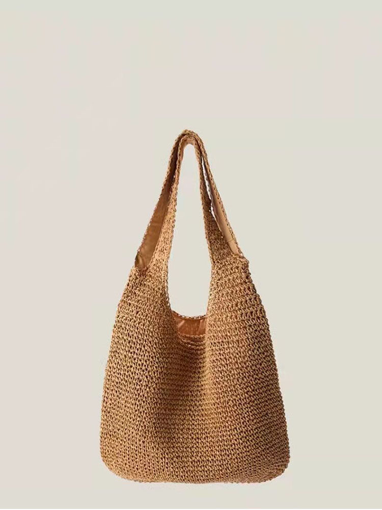 カゴバッグ 肩掛け楽々大容量ざっくり編みカゴバッグ
