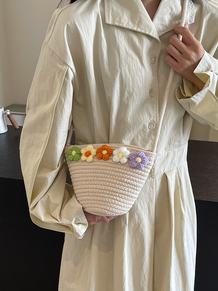 カゴバッグ 小花かごミニショルダーバッグ