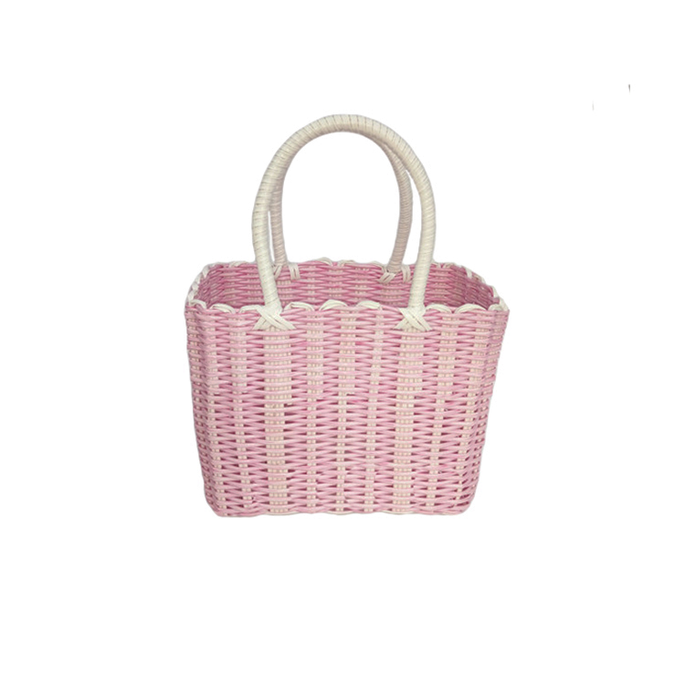 カゴバッグ 手編み風籐素材の上品ハンドバッグ型かご鞄