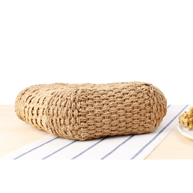 カゴバッグ 手編み丸底バケツ型ショルダーかごバッグ