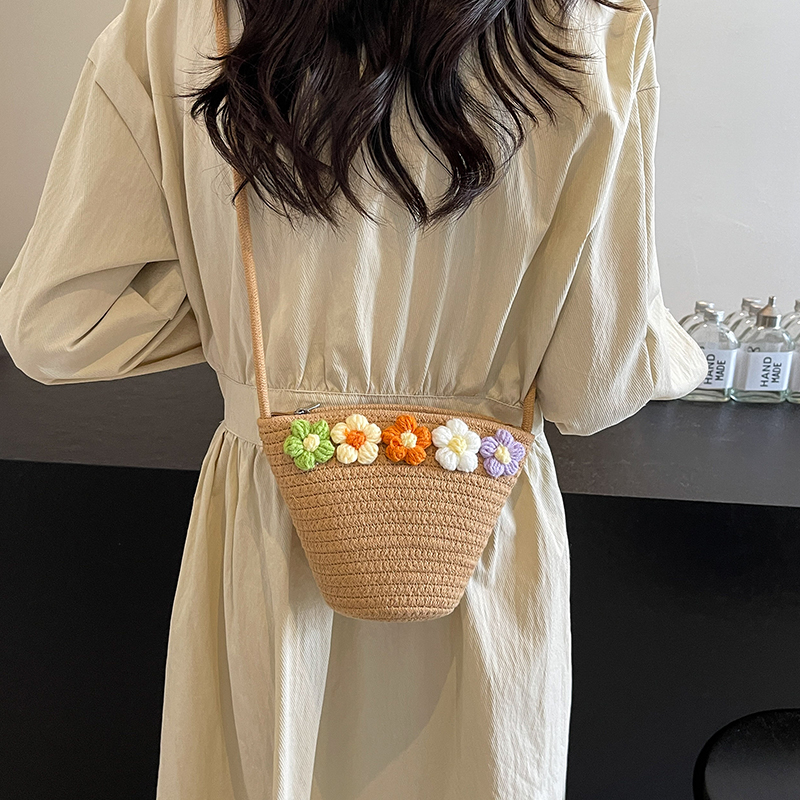 カゴバッグ 小花かごミニショルダーバッグ