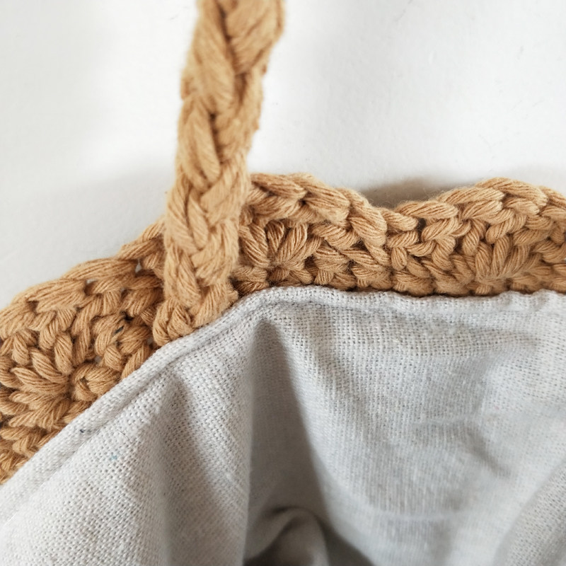 手編み風円筒型ショルダーカゴバッグ