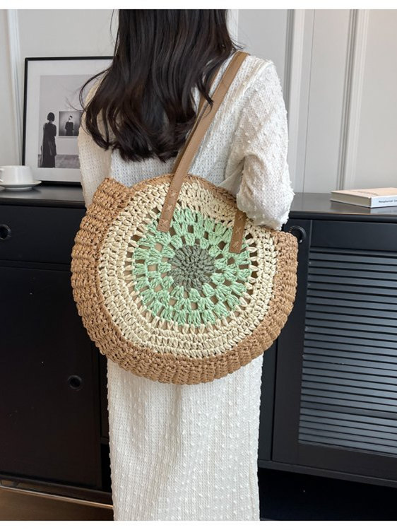 カゴバッグ 花詩円形ショルダーかごバッグ