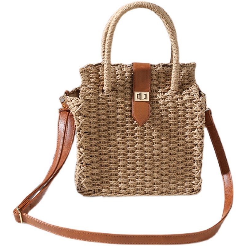 カゴバッグ 天然素材編み込み二way仕様カゴバッグ