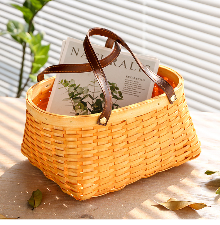 カゴバッグ 天然素材編み込み収納ハンドバッグ