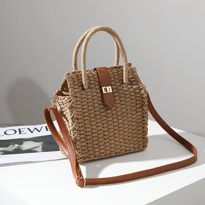 カゴバッグ 天然素材編み込み二way仕様カゴバッグ