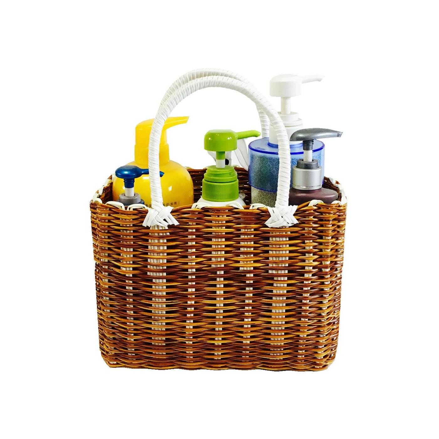 カゴバッグ 天然藤編み大容量ピクニック用四角型収納かご