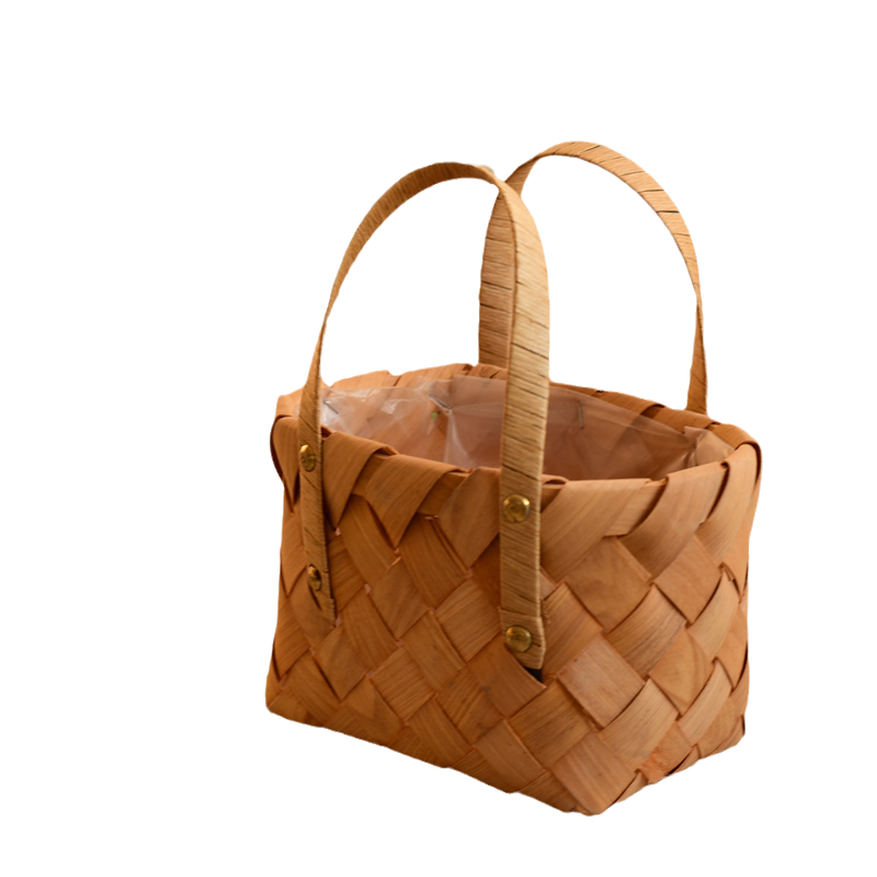 カゴバッグ 手編み風網目模様の上品なハンドバッグ型かご籠