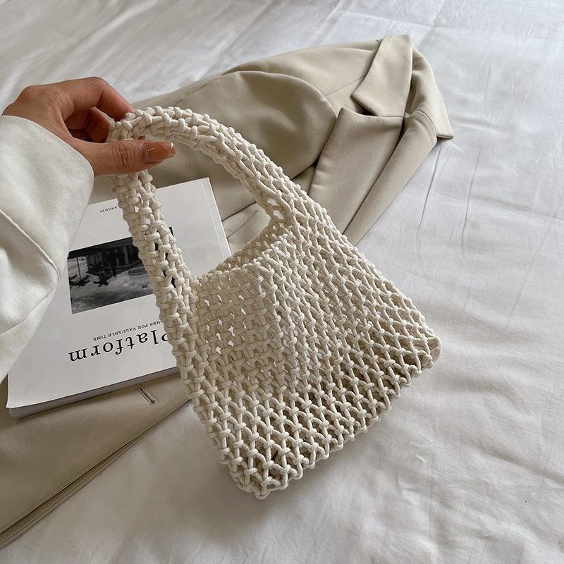 手編み風網目模様ミニカゴバッグ